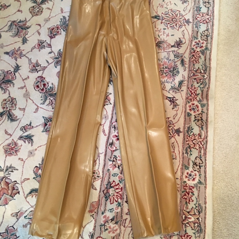 INC Shiny Caramel Slacks